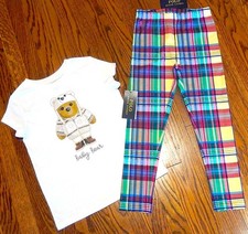 POLO RALPH LAUREN AUTHENTIC TODDLERS GIRLS BRAND NEW ORIGINAL 2Pc SET Sz 6, NWT