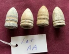 LOT OF 4 FIRED CIVIL WAR BULLETS  .53-54 Caliber