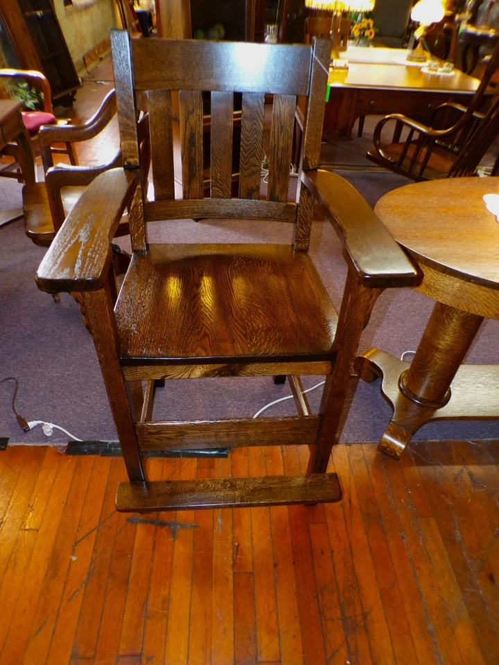 Antique Oak Chair Billiard pool hall spectator chair refinished restored #2 - Image 2 of 4
