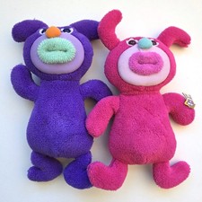 2010 Mattel SING A MA JIGS Purple Hot Pink Dolls - Working - No Shirts