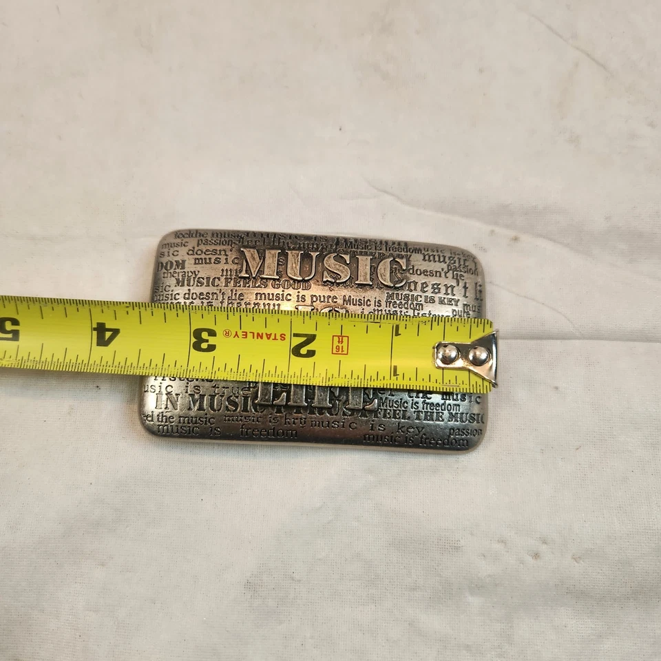 MUSIC IS LIFE Hebilla de Cinturón Unisex Hombre Mujer Cita Músico De Colección Rockabilly Foto 4 de 4