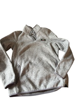LL Bean Sweater Fleece Women's S Pullover Snap Button Mock Neck Outdoor 292726