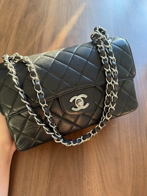 RARE vintage CHANEL Double Sided Small Lambskin Classic Flap Bag