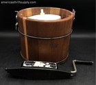 Vintage Sterling 5 Quart Manual Ice Cream Maker Wood Bucket Hand Crank Freezer