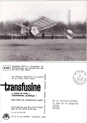 ADVERTISING. - TRANSFUSINE - FLIGHT - LA DAMOISELLE DE SANTOS-DUMONT -67561