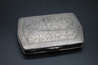 # Heavy Antique C1900 800 Grade Silver Engraved Snuff Box 52g