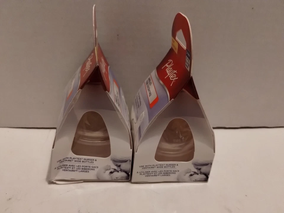 Playtex Angled Nipple, Medium Flow, 2-Count/Pack 6 Total (Lot of 2) New - Image 2 of 3