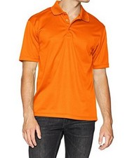Polo Shirt Button Closure Orange, Small Men's
