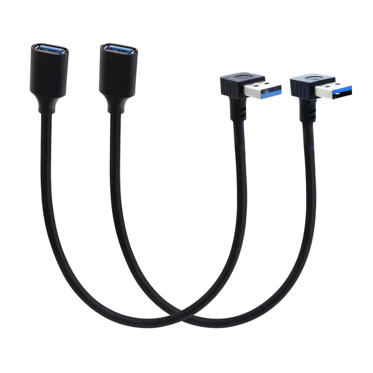 SIENOC Adattatore Cavo USB 3.0-90° Fino+Giù - Tipo A Maschio a Tipo A Femmina (90° Fino+Giù Cavo