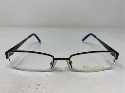 Priority Eyewear Brianna C2 51-18-135 Gunmetal Half Rim Eyeglasses Frame VB60