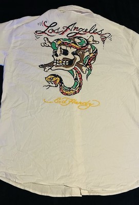 Vintage Ed Hardy Dress Shirt  Los Angeles  Chrome Hearts Style XXL Y2K