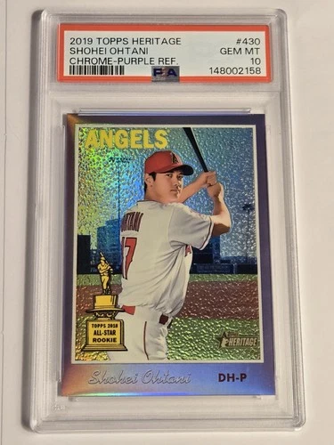 2019 Topps Heritage - Short Print Shohei Ohtani #THC-430 Chrome Purple Refractor