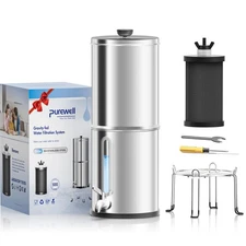 Purewell 1.0 Gallon Portable Gravity Water Filter System, 3-Stage 0.01μm Ul