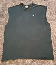 Vintage 90s Nike Made in USA 2XL Green Sleeveless T-Shirt Faded