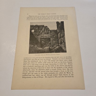 The Lions Gate At Mycinae Greece c. 1882 Print (396)