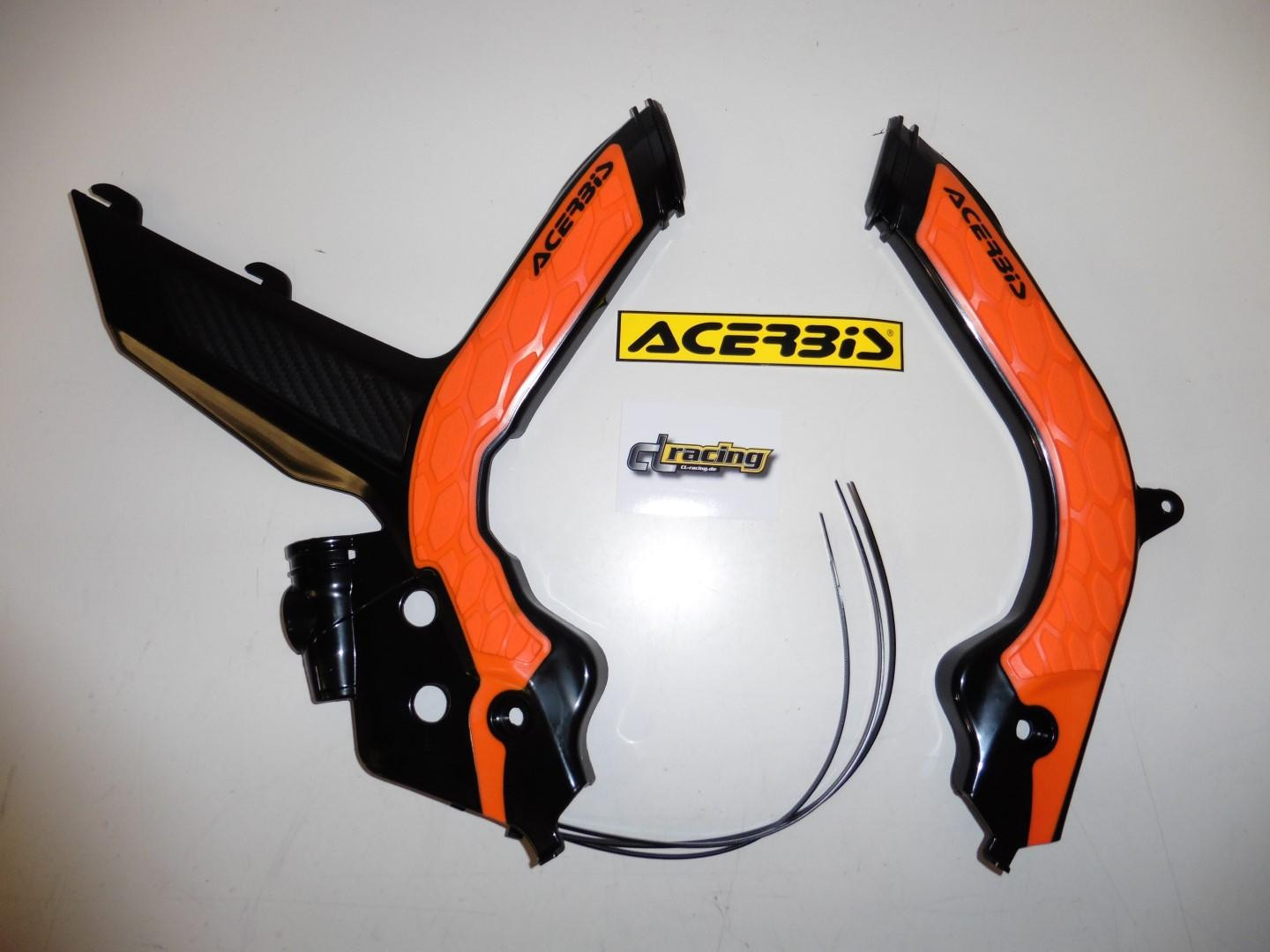 ACERBIS FRAME GUARDS FITS KTM EXC-F 250 350 450 2020-2023 BLACK/ORANGE - Image 4