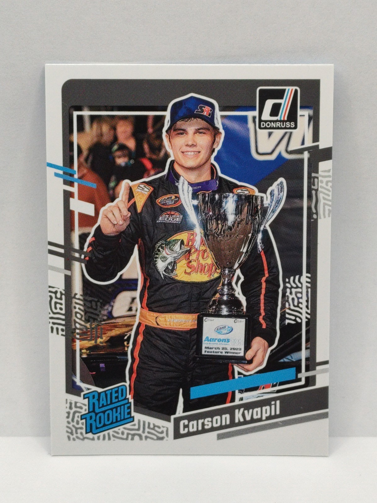 2024 Donruss #96 Carson Kvapil Rated Rookie Base Card NASCAR Racing JRM Bass Pro