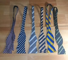EUC BowTie Lot Self Plaid Striped Red Blue Hisdern Hilfiger Penguin Cremieux