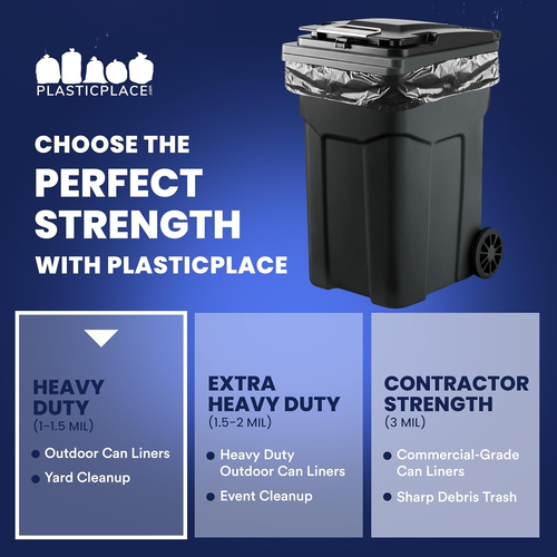 95-96 Gallon Heavy Duty Black Trash Bags - Contractor Grade, Extra Large Garbage - Picture 6 of 12