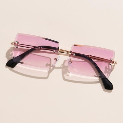 Damen Sonnenbrille ohne Fassung rechteckig geschnitten