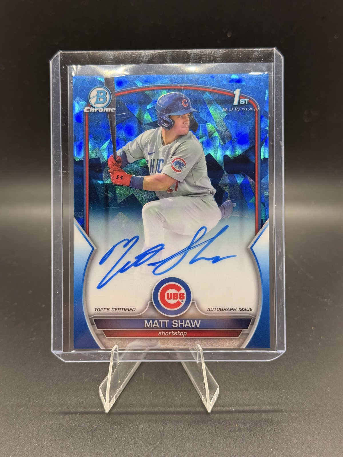 2023 Bowman Chrome Draft Sapphire Edition Prospect Auto Matt Shaw #CDA-MS /199 