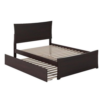 AFI Metro Solid Wood Full Bed and Footboard with Full Trundle in Espresso