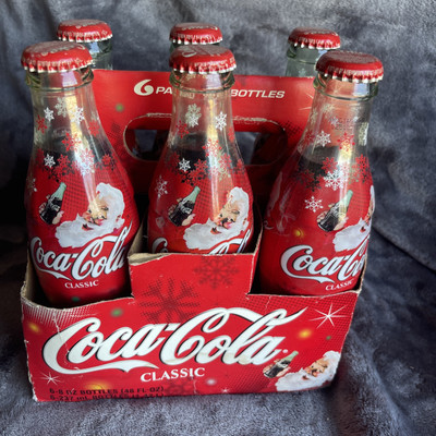 2003 Coca-Cola Coke Classic Seasons greetings wrapped Bottles set of 6 unopened