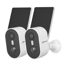 ANRAN 2 Pack Wireless Security Camera System Outdoor Solar Battery Home Wifi PIR