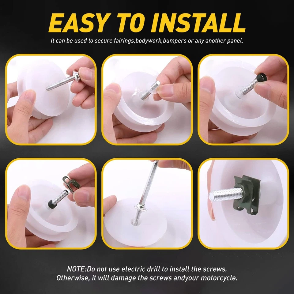 Black Complete Fairing Bolt Kit For Kawasaki Ninja Bodywork Screws Fasteners USA - Image 3 of 4