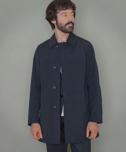 Mackintosh London DUNFORD Short Trench Coat Navy Polyester Water-Resistant Sz 4 - Picture 2 of 15