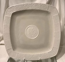 Pfaltzgraff Sierra White Cream 14" Square Serving Platter Embossed USA