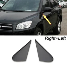 2pcs Car Side Mirror Corner Triangle Cover Trim Black For Toyota RAV4 2009-2012