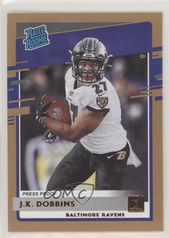 2020 Panini Donruss Rated Rookie Press Proof Bronze JK Dobbins #311 9lg