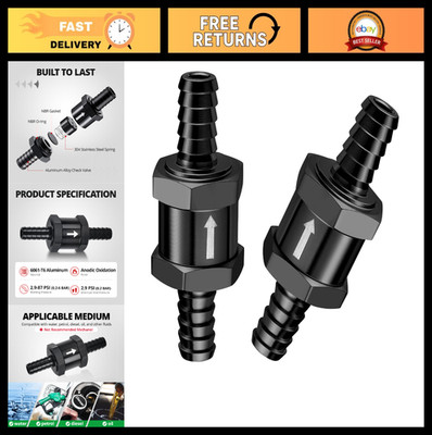 5/16'' Fuel Check Valve Inline Non-Return for Diesel Gasoline - 2PCS (8mm OD)