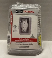 TayMac MM110C Weatherproof Single Outlet Outdoor Receptacle Clear 