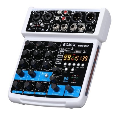 4 Channel Professional Audio Mixer, Sound Board Mixing Console with USB, Blue...