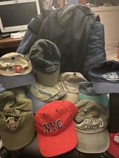 34 hats carious themes and destinationa brimmed caps old new modern vintage wear