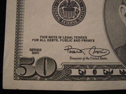 $50 Dollar Bill 2001 Series. Crisp Uncirculated Condition. Must See! - Picture 7 of 14