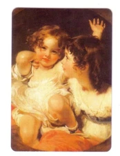 `Beautiful Little Girl and a Toddler - Single  Modern Wide Swap P/Card
