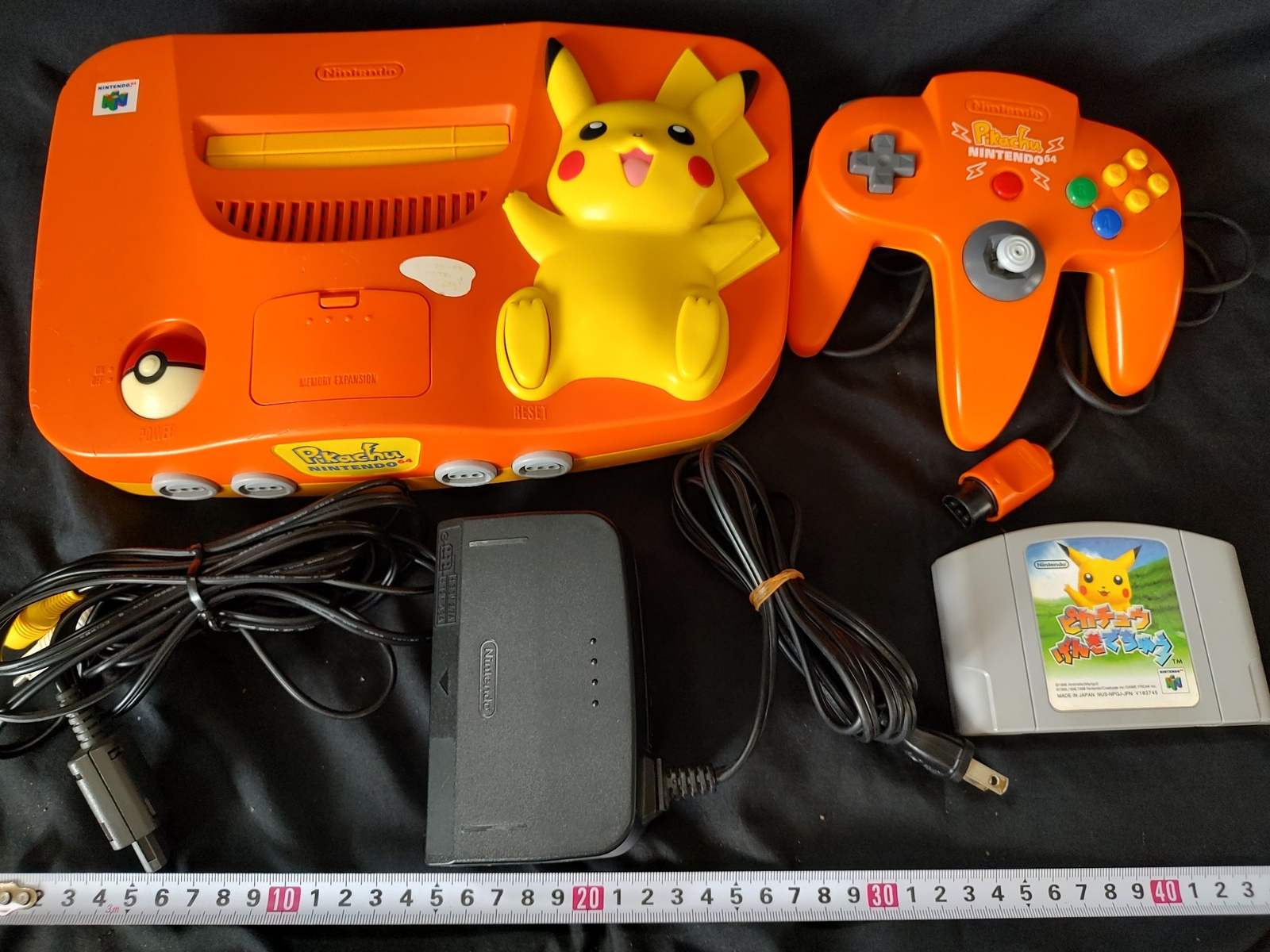 Nintendo64 Pokemon Pikachu Limité Orange Couleur Console, Pad, PSU Set