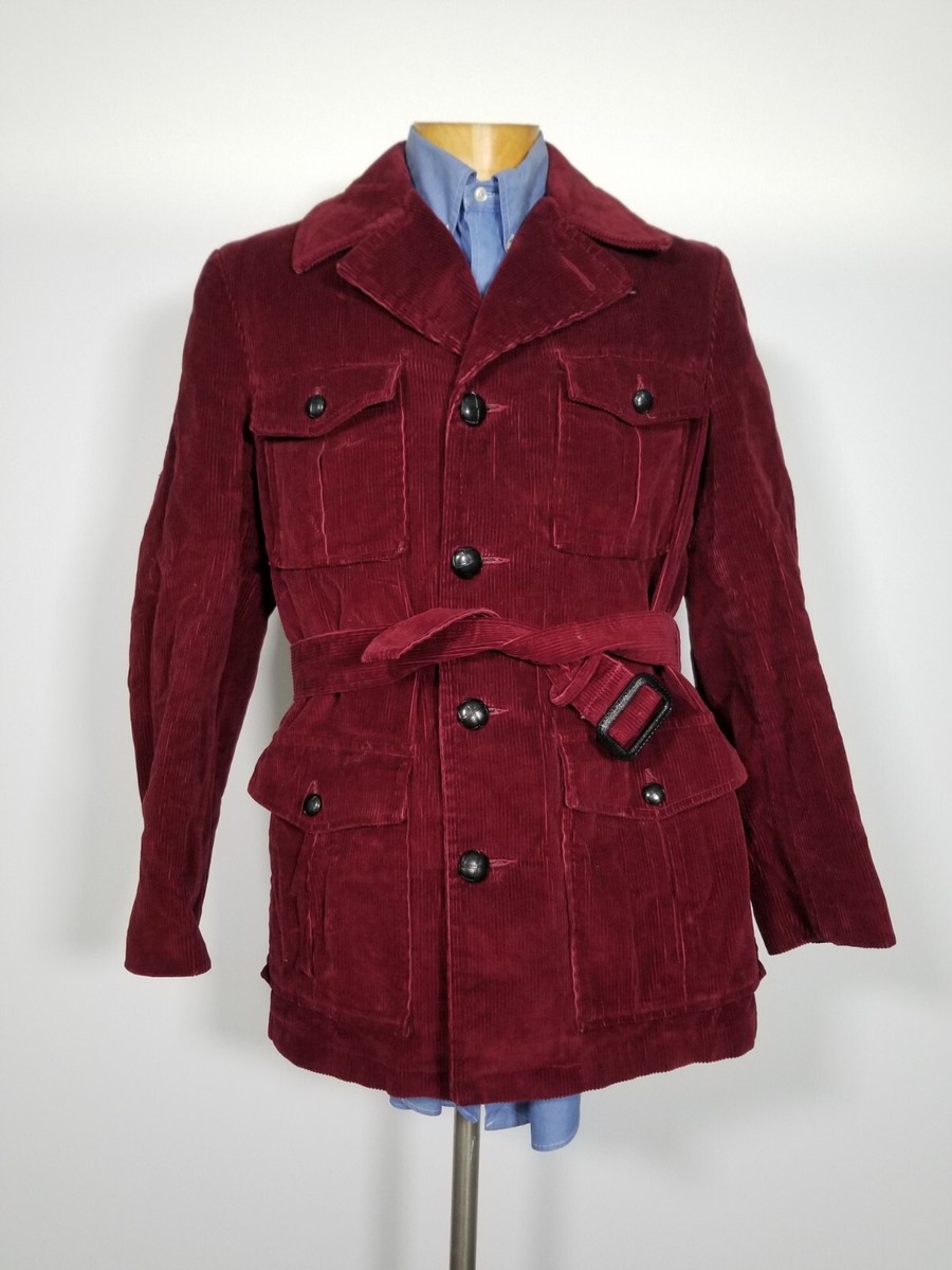 【60s】Euro Vintage Cotton Belted Coat 46 40s 50s Vtg WWII Army Green Cotton Military Trench Coat