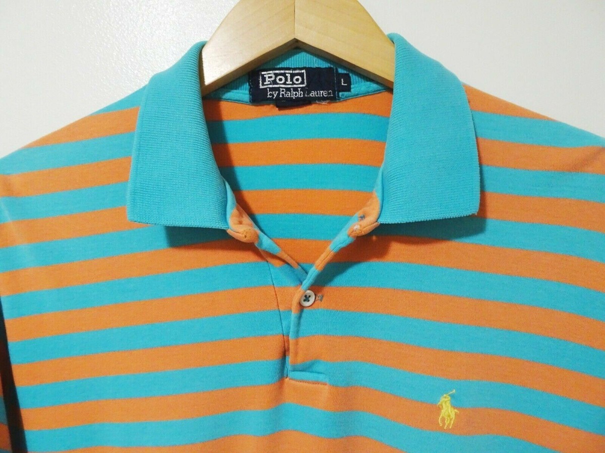 M/L Vtg 90s Y2K Polo Ralph Lauren Striped Distressed Skate Punk