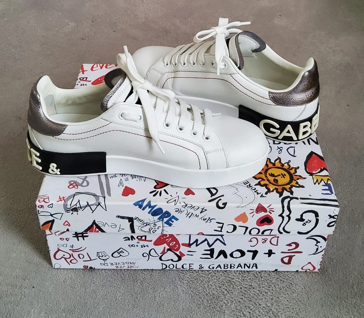 Dolce Gabbana D G women trainers UK 5 38 Portofino Logo Spoil eBay