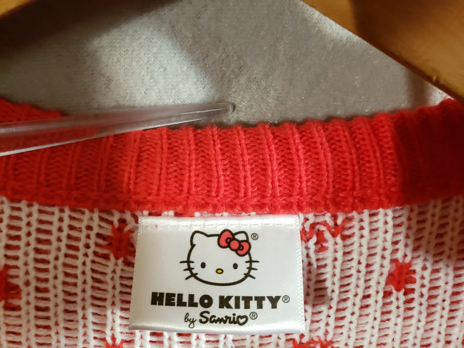Hello Kitty Ugly Christmas Sweater Women Size Large Red White Very Cute