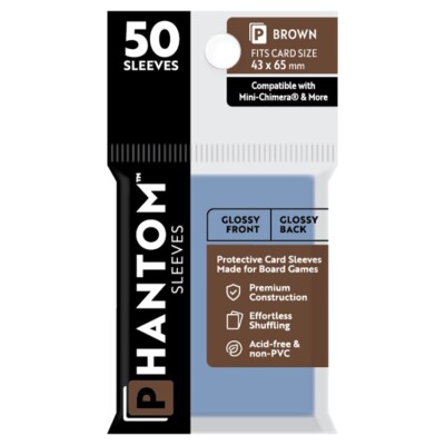 CTGPS1015 Capstone Games Phantom: Protective Sleeves Gloss/Gloss Brown Size (50)