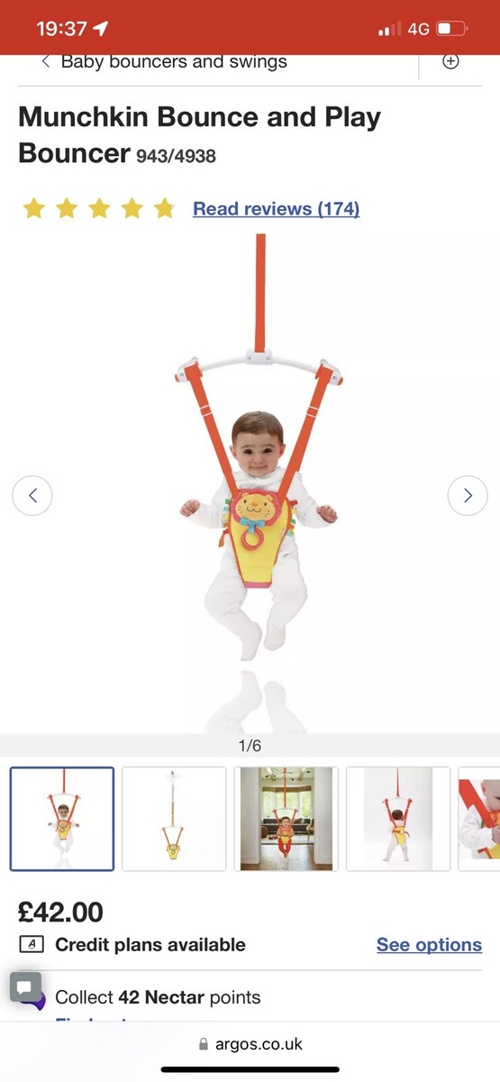 Munchkin Bounce and Play|Door Bouncer Jumper Seat|Adjustable Swing Lion  Play Fun