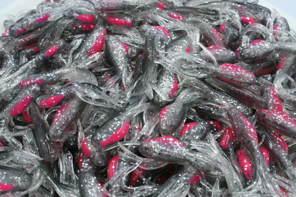 KILLER JIGS 2" Smoke Sparkle Minnow Tubes Hollow Fat Belly Crappie Panfish Fishing Baits