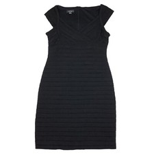 Dressbarn Black Sleeveless Sheath Cocktail Evening Dress Women's 12 Stretch