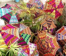 Indian handmade Vitage Cotton Sun Shade Decorative umbrella Parasol Lot of 10 Pc