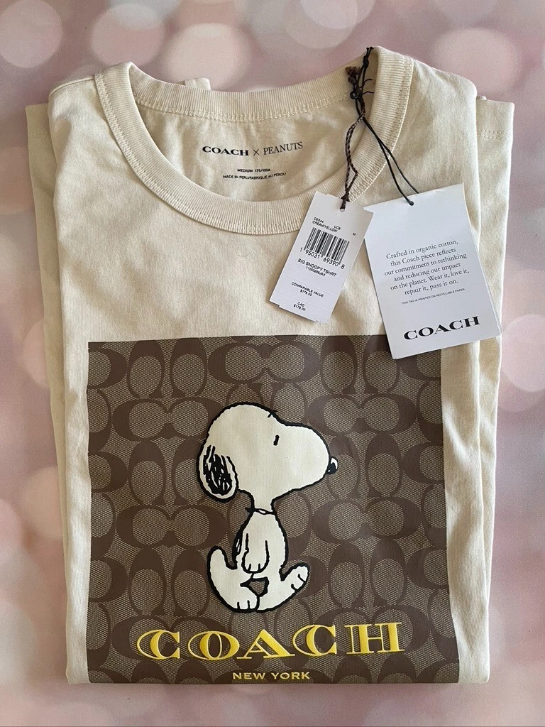 NWT Coach X Peanuts MEN'S Signature Snoopy T Shirt CE544 Size